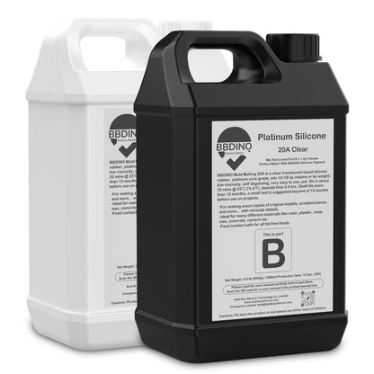 BBDINO 20A Clear Silicone Mold Making 2 Gallon Kit |GP Platinum-Cure