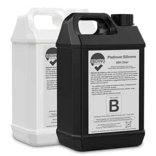 BBDINO 20A Clear Silicone Mold Making 2 Gallon Kit |GP Platinum-Cure