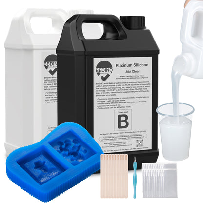 BBDINO 30A Clear Silicone Mold Making 1 Gallon Kit | GP Platinum-Cure