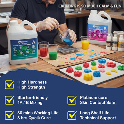 BBDINO 40A Clear Silicone Mold Making Trial Kit | GP Platinum-Cure | High Hardness