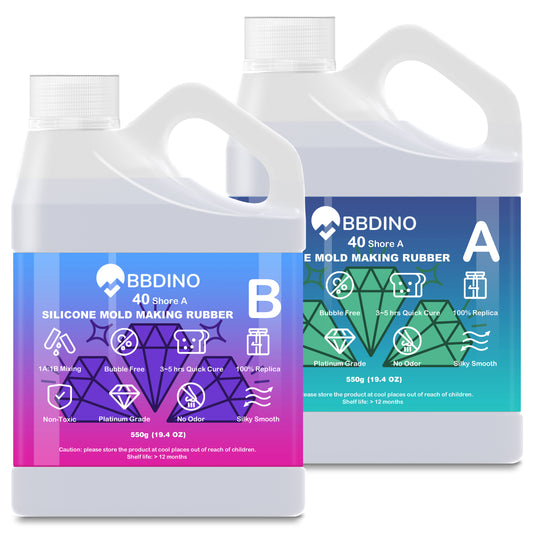 BBDINO 40A Clear Silicone Mold Making Trial Kit | GP Platinum-Cure | High Hardness