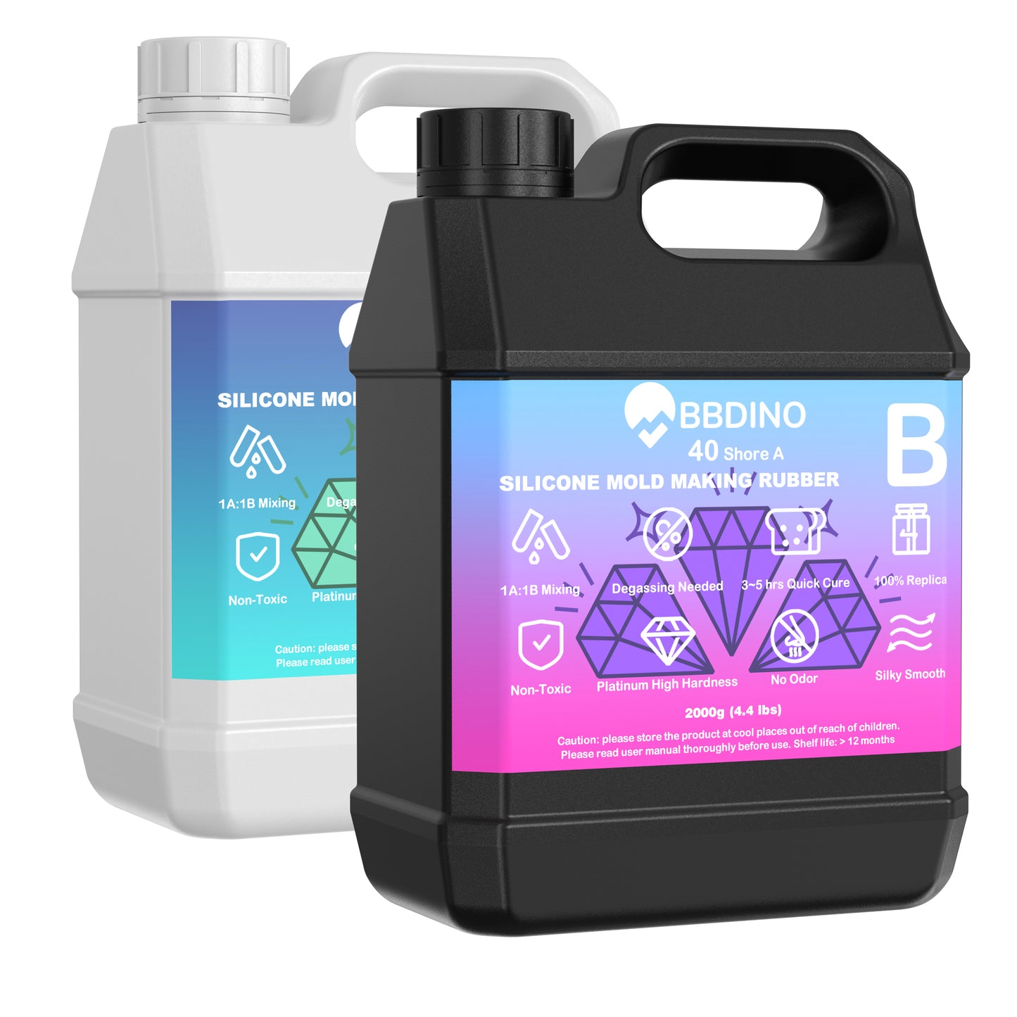 BBDINO 40A Clear Silicone Mold Making Trial Kit | GP Platinum-Cure | High Hardness