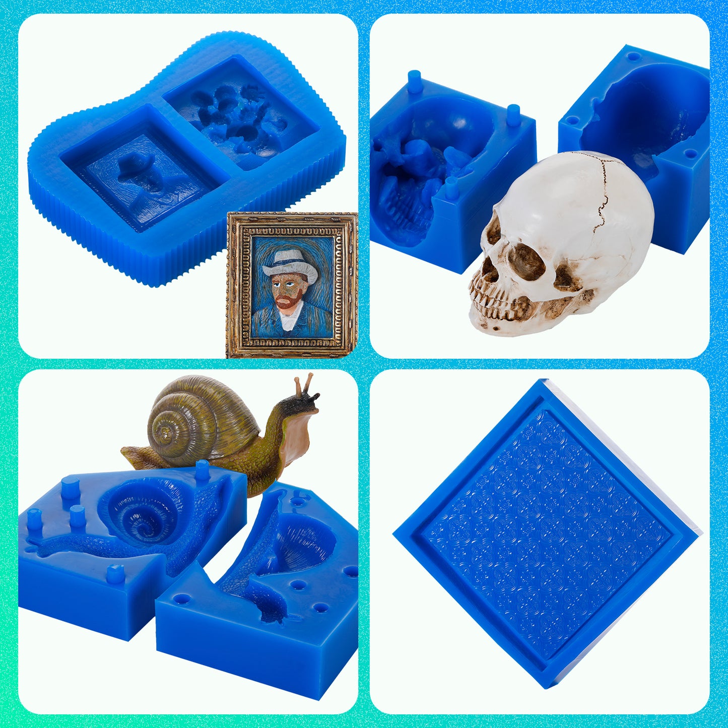 BBDINO 30A Silicone Mold Making 1 Gallon Kit Sapphire Blue | GP Platinum-Cure