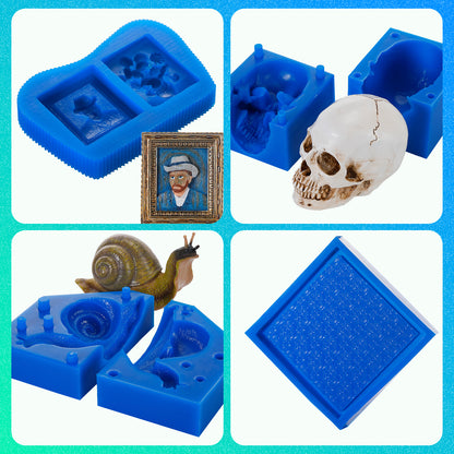 BBDINO 30A Silicone Mold Making 1 Gallon Kit Sapphire Blue | GP Platinum-Cure