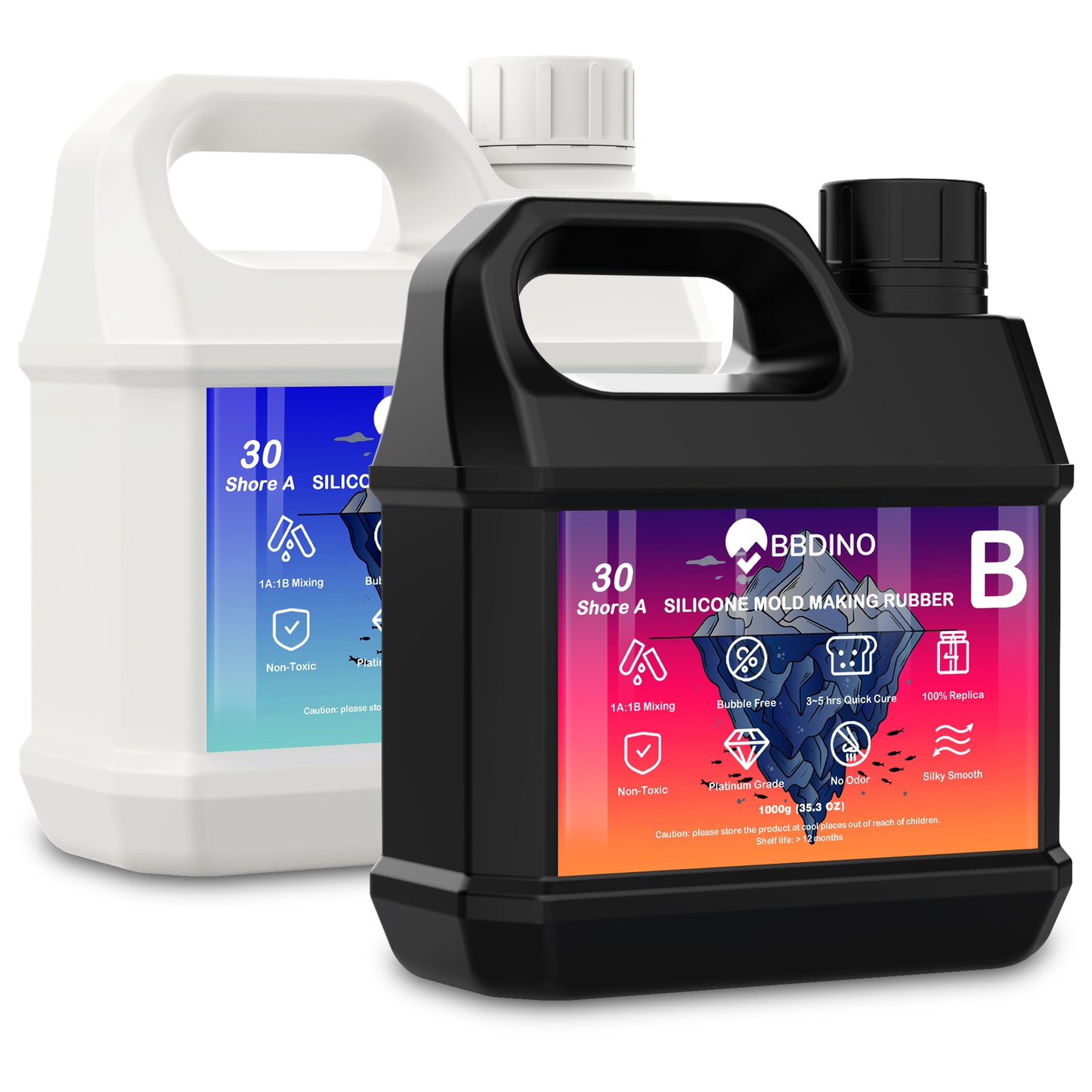 BBDINO 30A Clear Silicone Mold Making Half Gallon Kit | GP Platinum-Cure