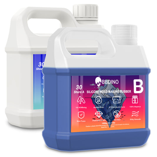 BBDINO 30A Silicone Mold Making Half Gallon Kit Sapphire Blue | GP Platinum-Cure