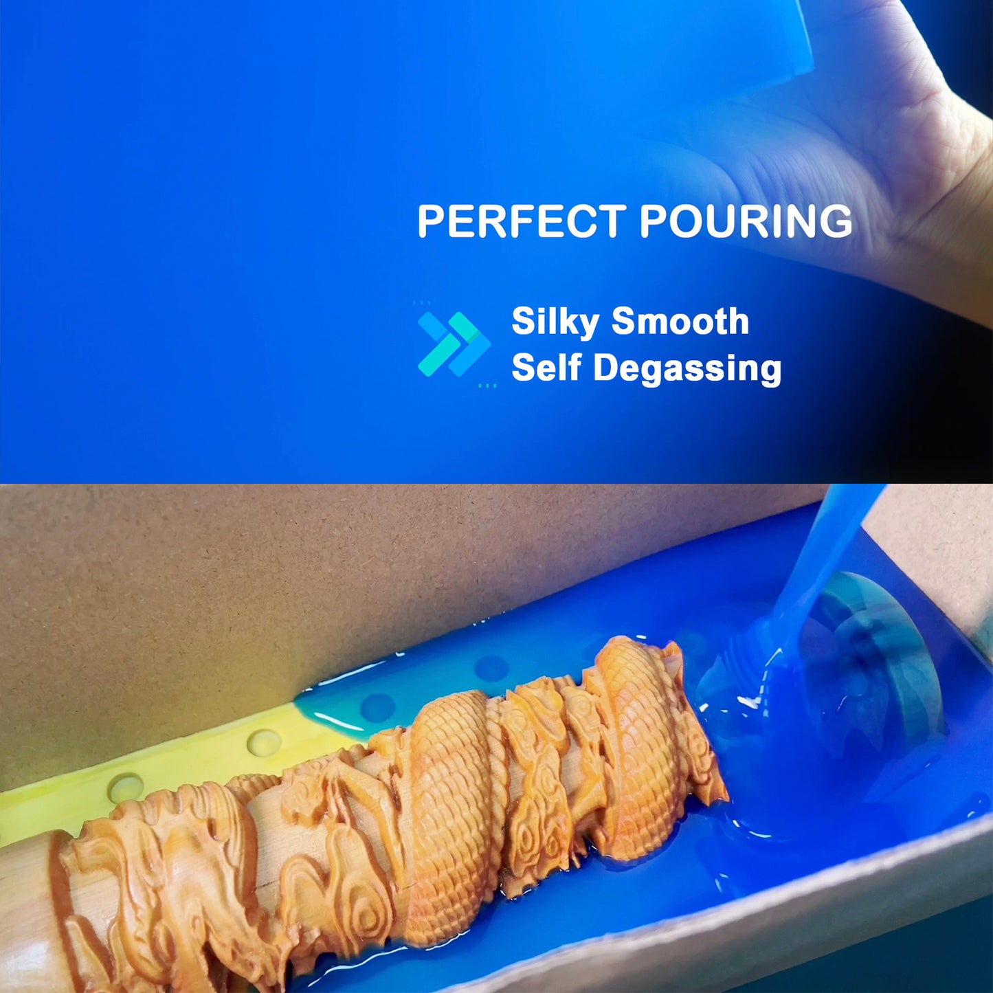 BBDINO 30A Silicone Mold Making 1 Gallon Kit Sapphire Blue | GP Platinum-Cure