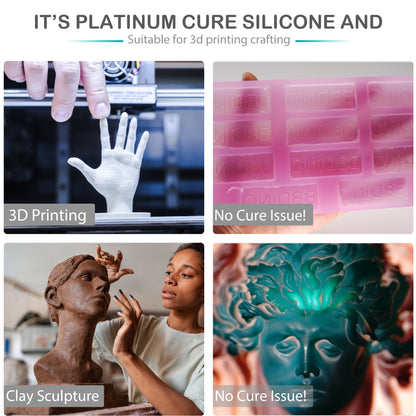 BBDINO Anti Cure Inhibition Silicone Mold Making Kit 21A | Platinum Cure | Specialize for 3D Printing Project & Clay Sculpture Molding