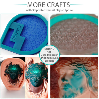 BBDINO Anti Cure Inhibition Silicone Mold Making Kit 21A | Platinum Cure | Specialize for 3D Printing Project & Clay Sculpture Molding